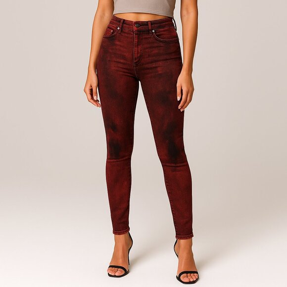 Rag & Bone High Rise Ankle Skinny Red Coated 27 - Picture 1 of 4